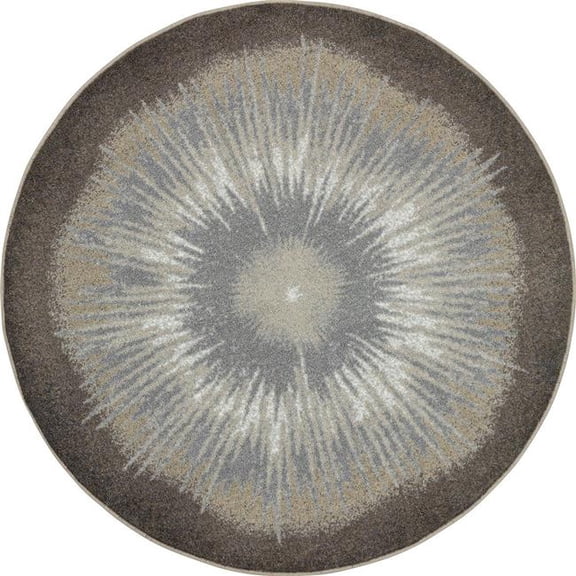 Rare Earth 7'7' Round Area Rug In Color Woodland