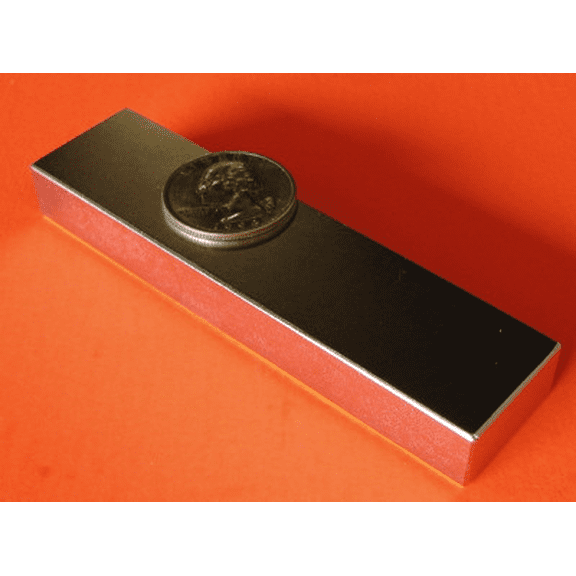 Rare Earth Magnets 4 in x 1 in x 1/2 in Block Neodymium N42