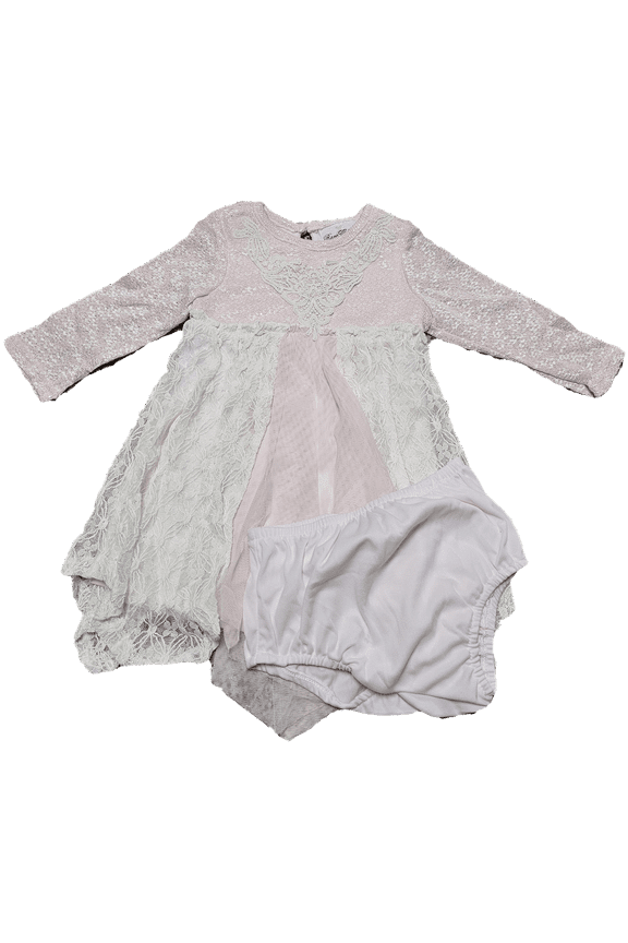 Baby Girls 24 Months Sweater-Knit/Lace Fit-And-Flare Dress & bloomers