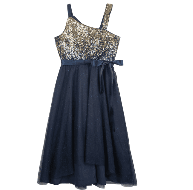 rare editions sequin dress Rare Editions Hunter Big Girls Sequin-Embellished Floral Mesh Fit Dress, US 16, Girl's