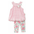 thumbnail image 1 of Rare Editions Girls’ 2-Piece Knit TunicandFloral-Print Leggings Set, Size 18M..., 1 of 2