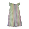 thumbnail image 1 of Rare Editions Girls Chiffon Ruffled Sleeve Lined Skirt Dress (Rainbow Pleat, S), 1 of 2