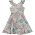 thumbnail image 1 of Rare Editions Little Girls Floral-Print Brocade Dress, Sweet Spring, Ivory, 5, 1 of 2