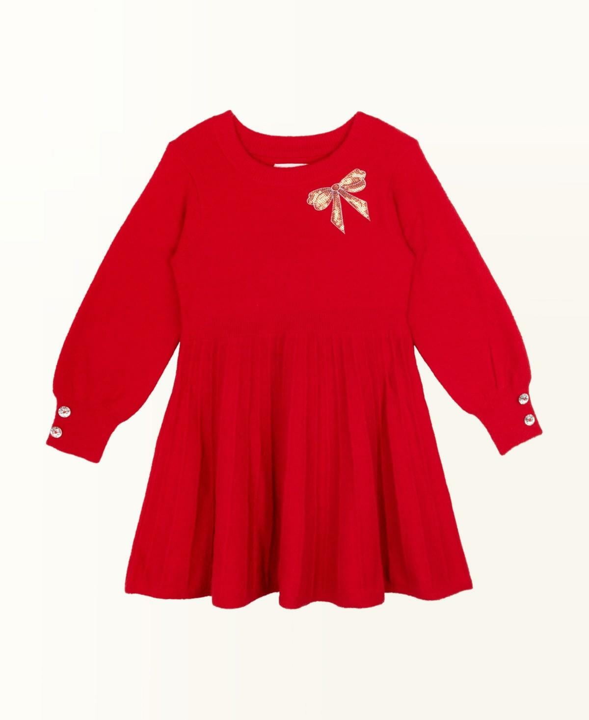 red bow sweater dress THE NOELLE VELVET BOW SWEATER DRESS IN RED X-Large