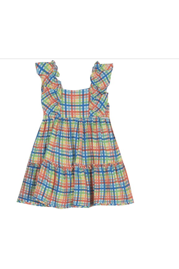 Little Girls Pinafore Ruffles Flared Skirt Dress
