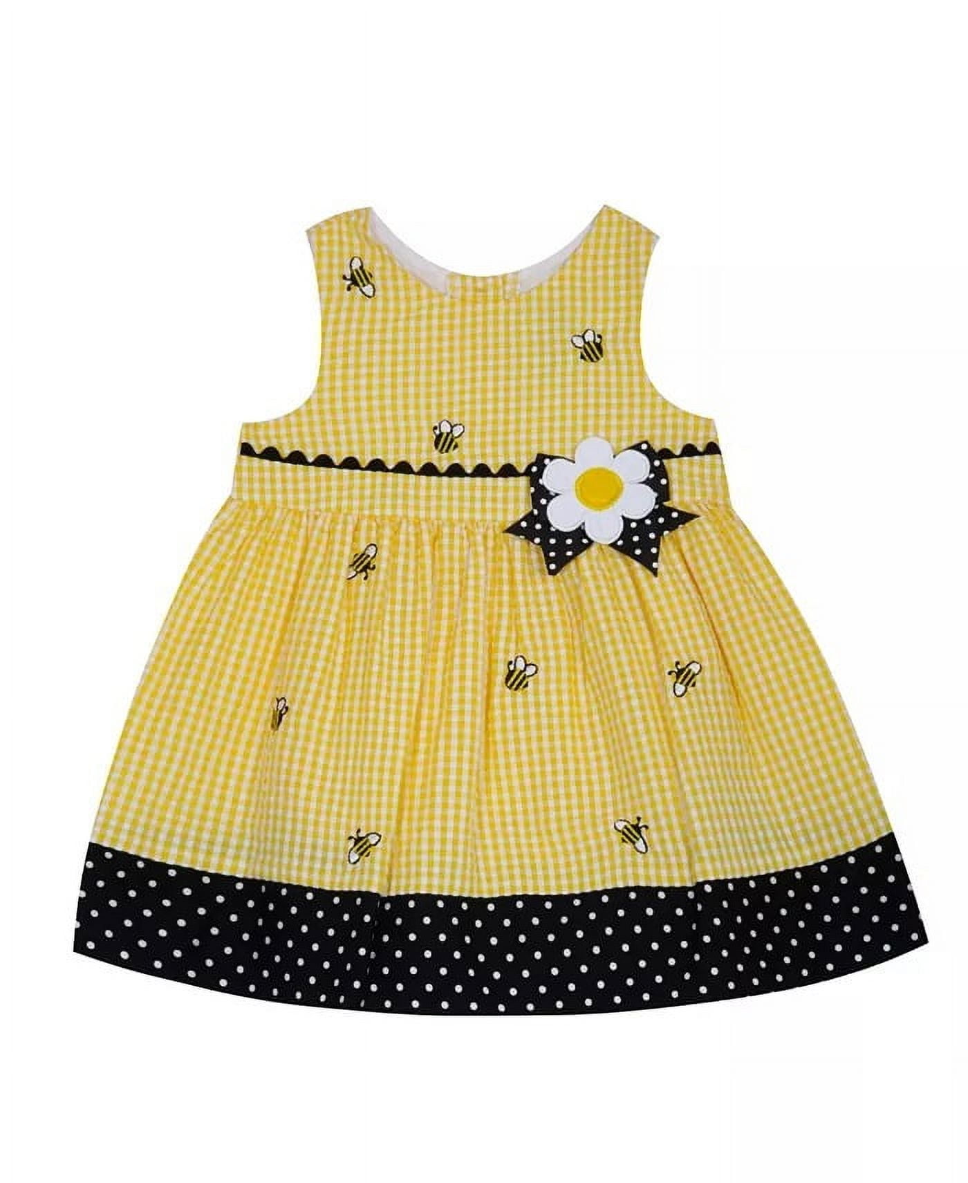 Rare Editions YELLOW Baby Girls Schiffli Seersucker Sleeveless