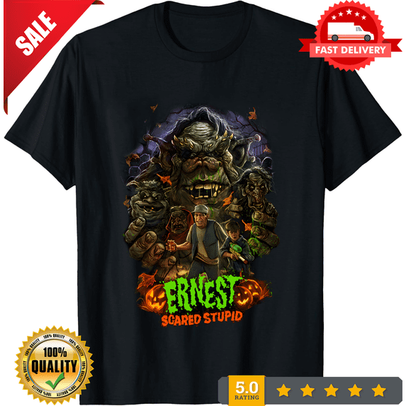 Rare Ernest Scared Stupid Ernest Creepy Troll Black Cotton T Shirt Size S-5XL, NEW TRENDING ITEM-TH83113
