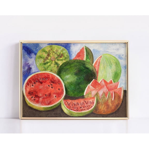 Rare Frida Kahlo Viva La Vida Print Vintage Frida Kahlo Print Frida Kahlo Poster Frida Kahlo print Frida Kahlo Wall Decor