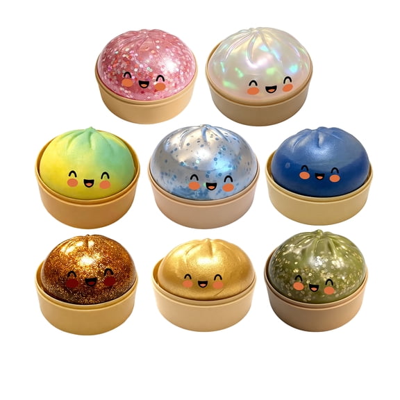 Rare Glitter Giant Dumpling Squishies ,Slow Rise Sensory Fidget for Anxiety, ADHD Focus Tool and Autism Calming Support, Quiet Desktop Gadget（1PC）