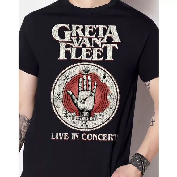 Rare! Greta Van Fleet Concert T Shirt Short Sleeve Adult S-5XL
