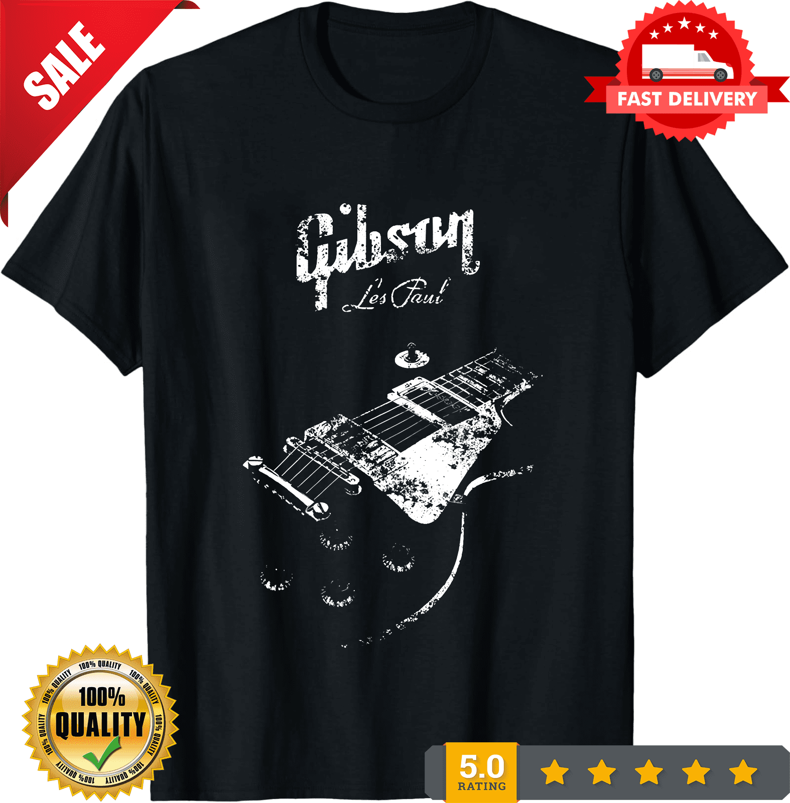 Rare HOT guitarist Les Paul T-shirt black unisex Short sleeve S to 5Xl XZ838, NEW INSTOCK-TH70727