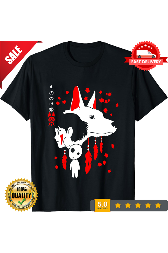 Rare Hayao Miyazaki Studio Ghibli T-Shirt,Princess Mononoke Graphic Tee,Top Anime, ULTRA LIMITED-TH71574