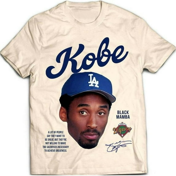 Rare Kobe "Dodgers Tribute" Vintage Tee - Few Left! Streetwear Cotton T-Shirt All Sizes S-3XL