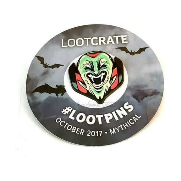 Rare L.E. Discontinued Loot Crate October 2017 Mythical Vampire Enamel Loot Pin
