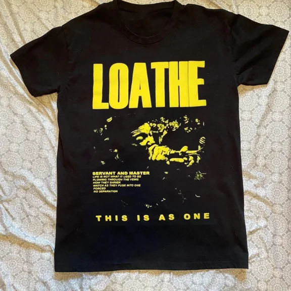 Rare Loathe Band This Is As One Short Sleeve Black T-Shirt OM490