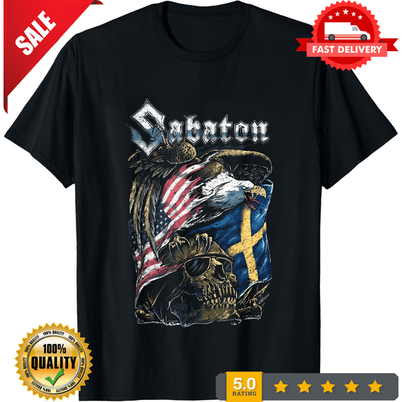 Rare Men WomenKids Swedish Band Sabaton History Metal Band American Eagle T-Shirt, NEW TRENDING ITEM-TH70620