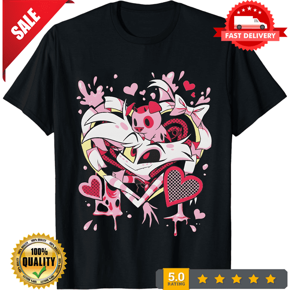 Rare Men's T-Shirts Hazbins Hotels Angel Dust Novelty 100% Cotton Tees Short Sleeve T, ULTRA LIMITED-TH72850