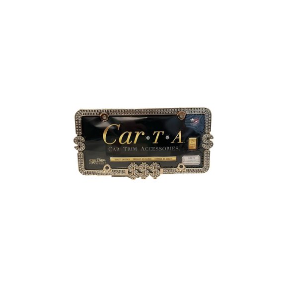 Rare! NEW Cruiser Accessories Gold Dollar Diamondesque License Plate Frame 18070