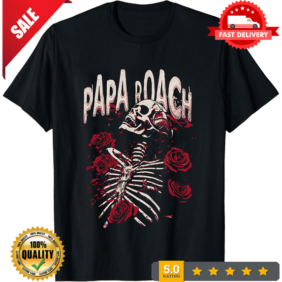 Rare Papa Roach - Official Merchandise - Roses Hoodie or T-Shirt BL1460, NEW TRENDING ITEM-TH71272