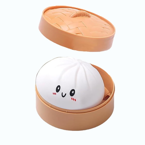 Rare Pink Glitter Dumpling Squishy Squeeze Toys, Prank Toys Slow Rising Fidget for Fun & Anxiety Relief,White