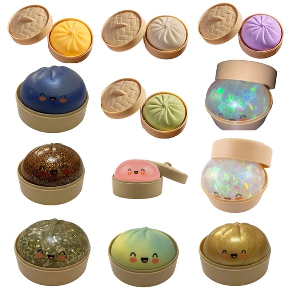 Rare Pink Glitter Dumpling Squishy