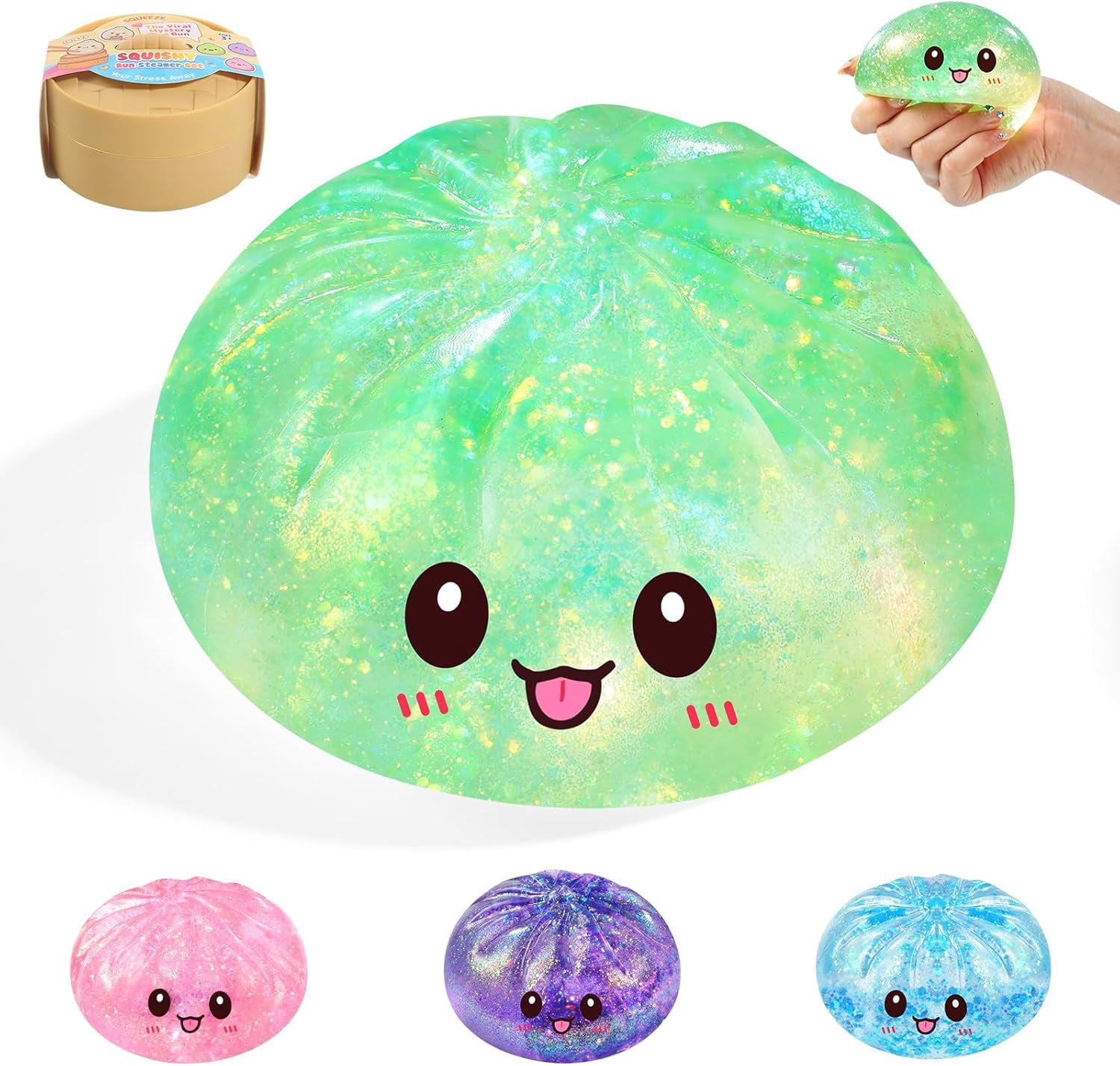 Rare Style Sugar Dumpling Squishy,Glitter Squishies Dumpling, Slow ...