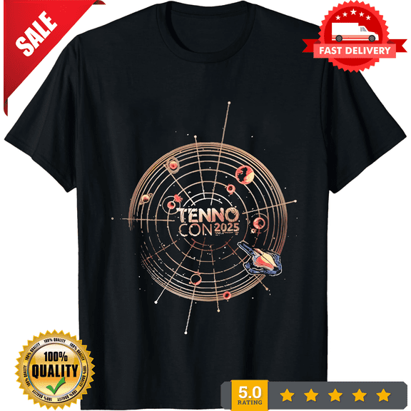 Rare Tennocon 2025 Warframe Fan Convention Logo Merch T-Shirt, ULTRA LIMITED-TH74383