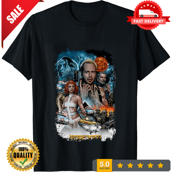 Rare The Fifth Element (1997) Movie Poster Inspired T-Shirt Retro 90s Tee Unisex, ULTRA LIMITED-TH75090
