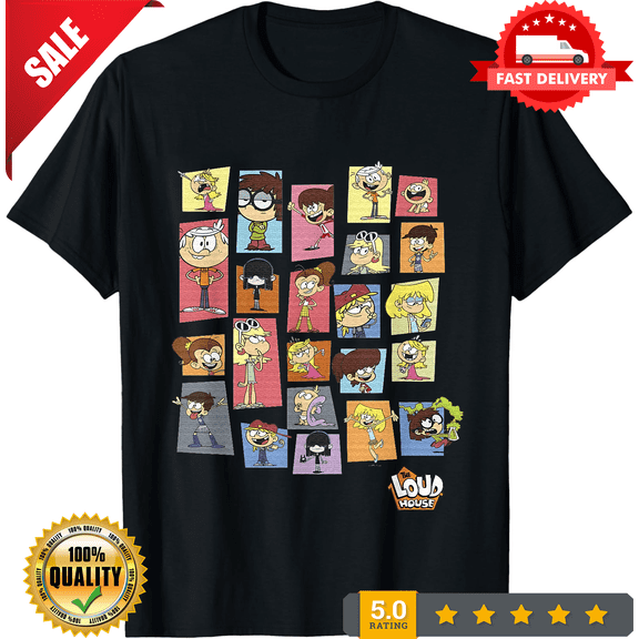 Rare The Loud House Cartoon Movie Heavy Cotton Black All Size T Shirt For Men UR046, ULTRA LIMITED-TH72872