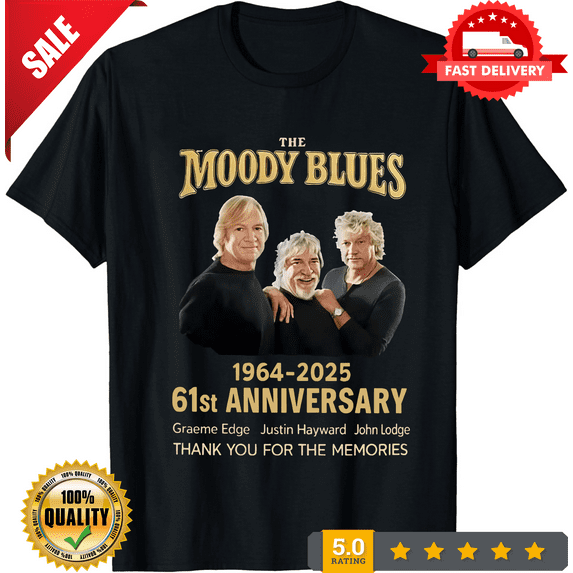 Rare The Moody Blues 1964-2025 Black Unisex S-5XL Gift Fans Shirt HRB661, LIMITED EDITION-TH67317