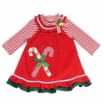 thumbnail image 1 of Rare Too Infant Toddler Girls Red Polka Dot Christmas Jumper Candycane Dress 2T, 1 of 2