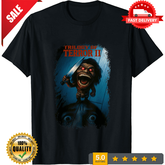 Rare Trilogy of Terror II (1996) Movie Poster Inspired T-Shirt Retro 80s Tee, LIMITED EDITION-TH69868