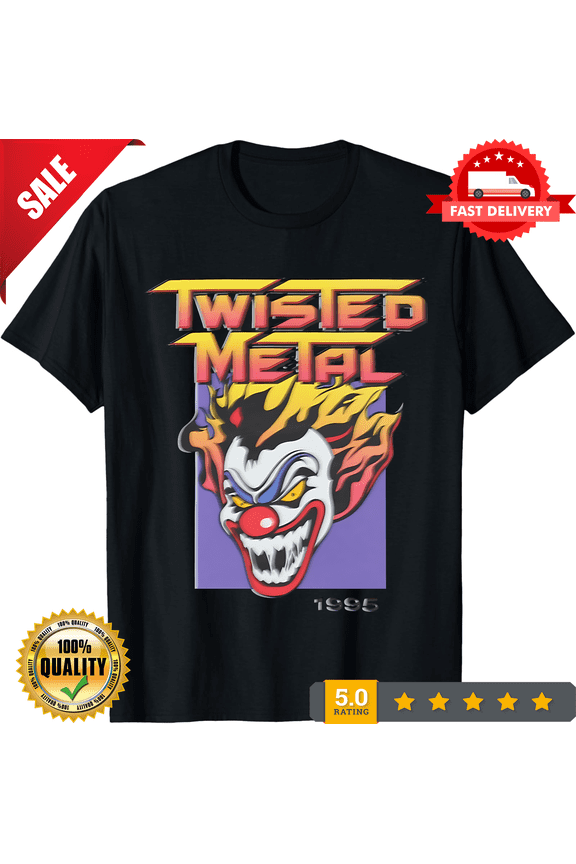 Rare Twisted Metal Mens T-Shirt - 1995 Smiling Sweet Tooth Image, LIMITED EDITION-TH66175