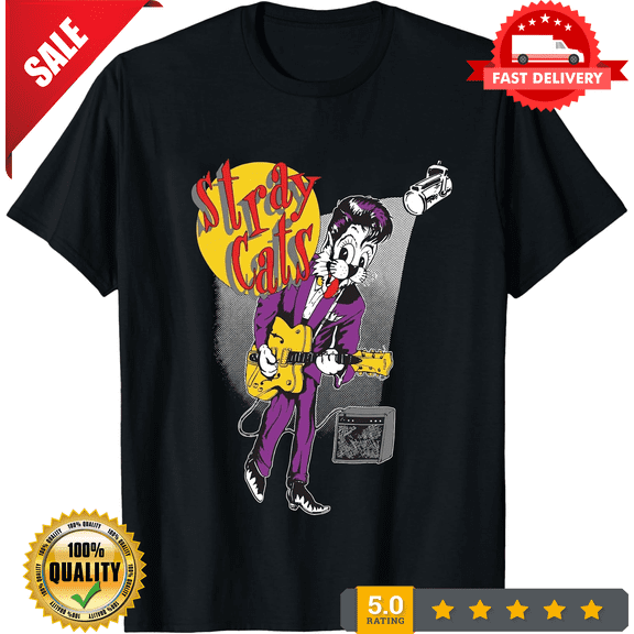 Rare Vintage 90’s Stray Cats 1992 Band Rockabilly T-Shirt Rock T-Shirt Tour Ban, LIMITED EDITION-TH74058