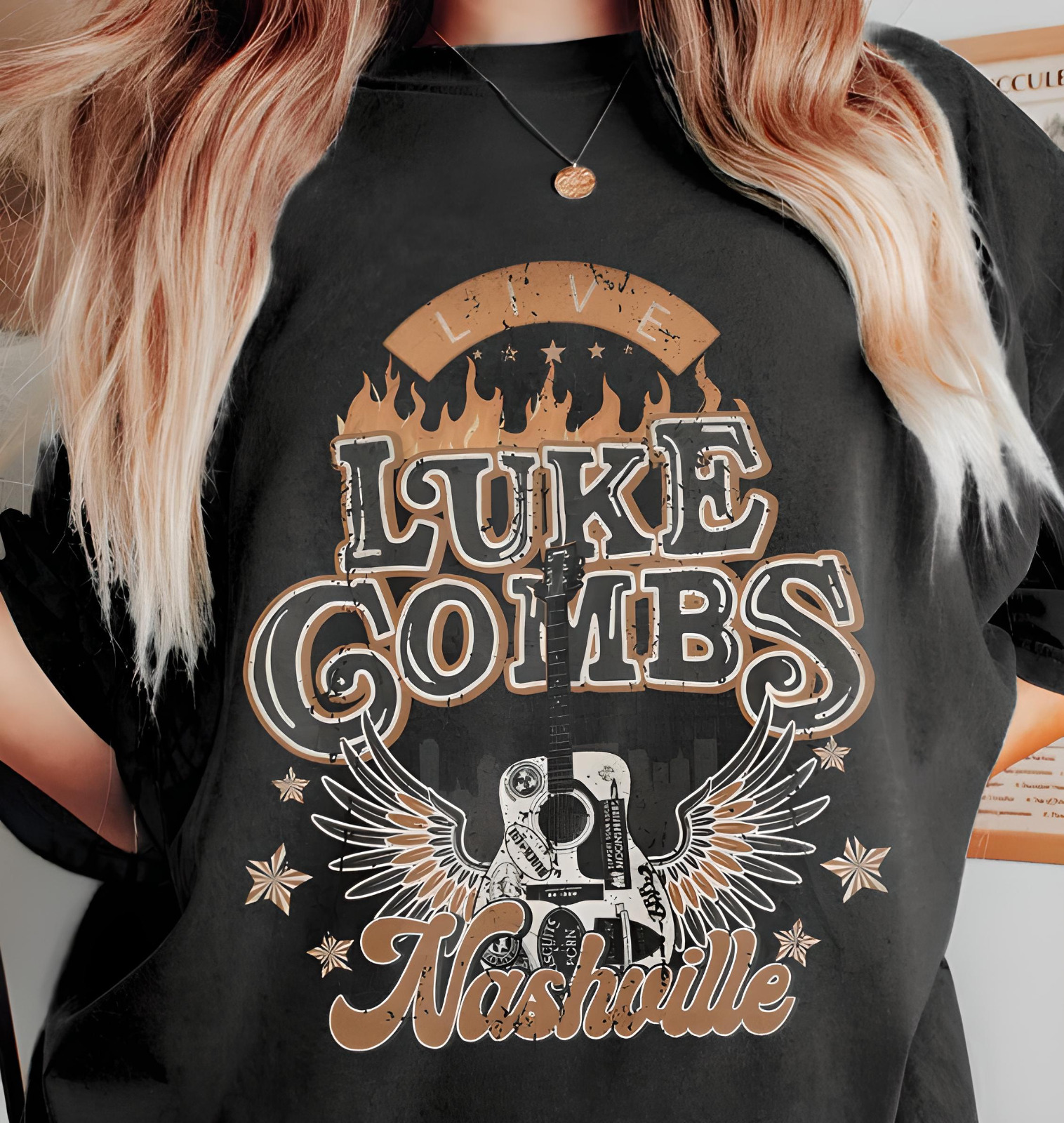 Rare Vintage Luke Combs Guitar Shirt Luke Combs Western