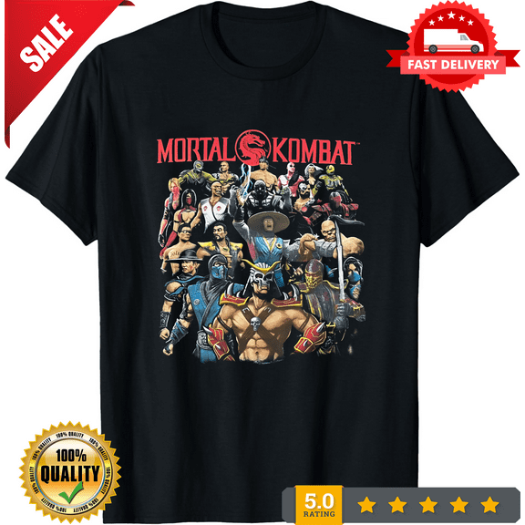Rare Vtg MORTAL KOMBAT 100% cotton black t-shirt all sizes available QT4248, ULTRA LIMITED-TH68399