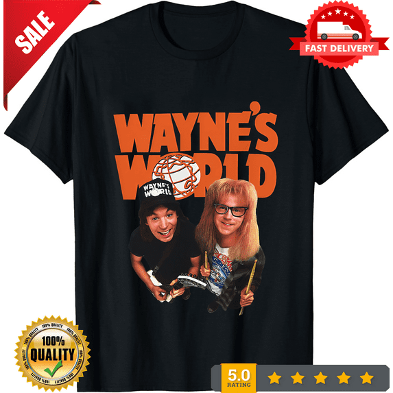 Rare Wayne's World T shirt Retro Movie Poster Comedy Vintage Unisex Heavy Cotton Tee, ULTRA LIMITED-TH72884