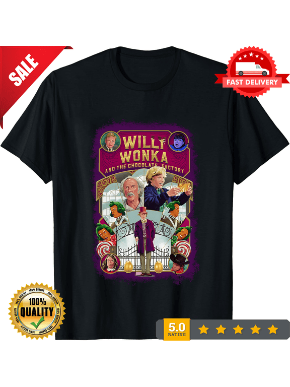 Rare Willy Wonka & the Chocolate Factory (1971) Movie Poster Inspired T-Shirt Retro, NEW INSTOCK-TH76010