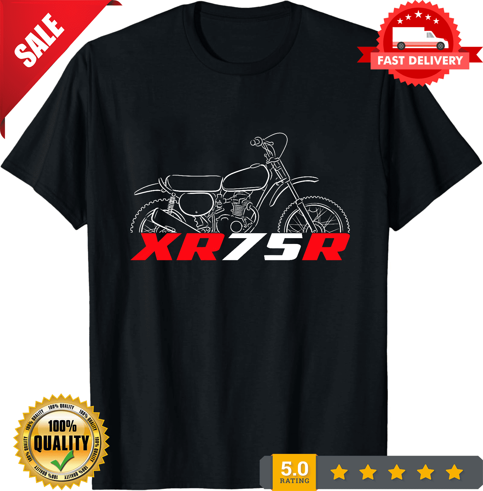 Rare XR75R 1973-1978 - Motorcycle T-Shirt for Riders, ULTRA LIMITED ...