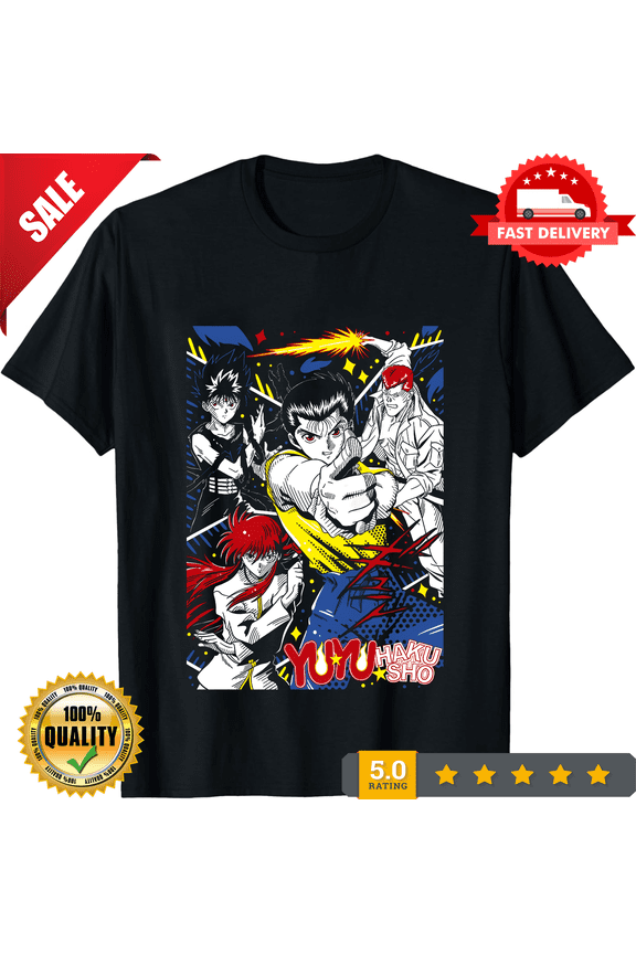 Rare Yu Yu Hakusho T-shirt,Yusuke,Hiel,Kuwabara And Kurama Anime T-shirt All Size, ULTRA LIMITED-TH75098