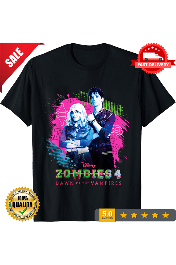 Rare ZOMBIES 4 T-Shirt, Dawn of the Vampires Movie Zed & Addison T-Shirt, LIMITED EDITION-TH70745