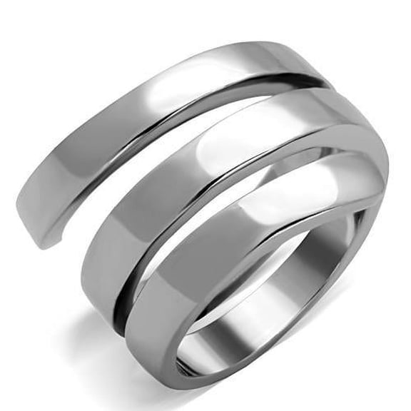 RareGem TK1519 - High polished (no plating) Stainless Steel Ring with No Stone