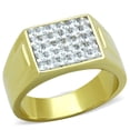 thumbnail image 1 of RareGem TK2048 - IP Gold(Ion Plating) Stainless Steel Ring with AAA Grade CZ in Clear, 1 of 4