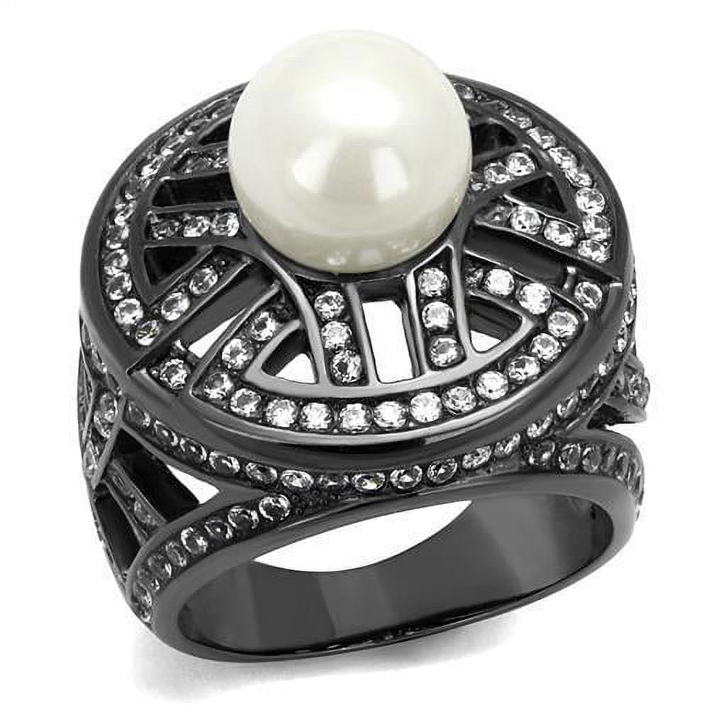 RareGem TK2771 - IP Light Black (IP Gun) Stainless Steel Ring with ...