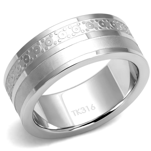 RareGem TK2944 - High polished (no plating) Stainless Steel Ring with No Stone