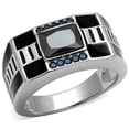thumbnail image 1 of RareGem TK3002 - High polished (no plating) Stainless Steel Ring with AAA Grade CZ in Black Diamond, 1 of 4