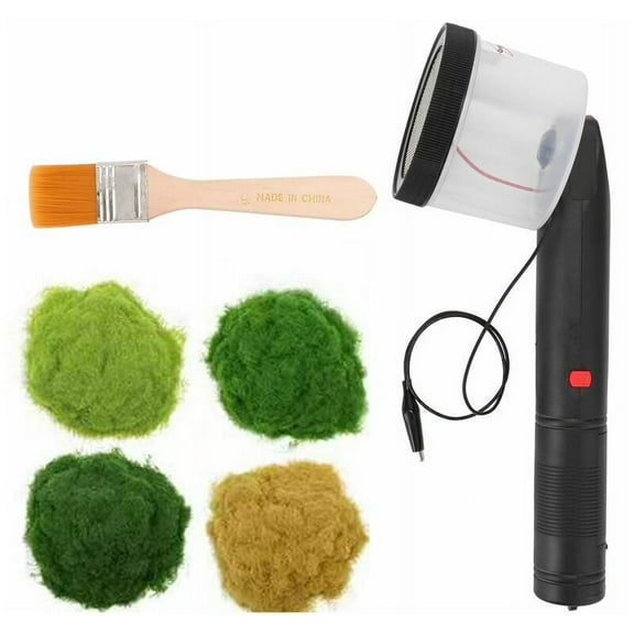 Rarida Flocking Machine for Sand Table Models with 4 Color Grass Powder, Requires 2 AA Batteries (Not Included) DIY Electrostatic Grass Planter