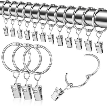Rarida Metal Curtain Rings with Clips, Set of 25 for Hanging Curtains, Durable & Easy Install, Ideal for Home Decor