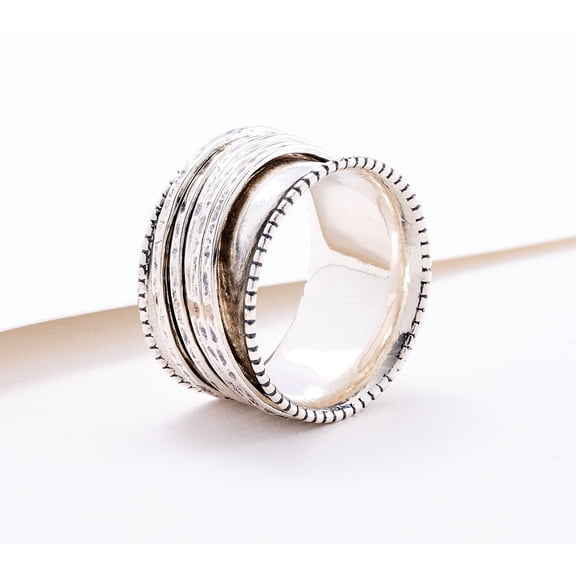 Or Paz Sterling Silver Classic Spinner Band Ring Size 7