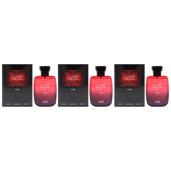 Rasasi Hawas Collection - Hawas Fire - Pack of 3 , 3.38 oz EDP Spray